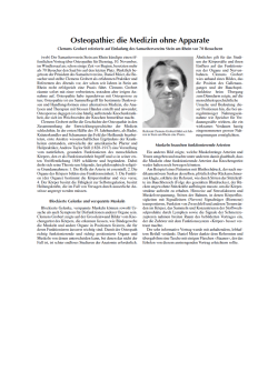 Osteopathie: die Medizin ohne Apparate