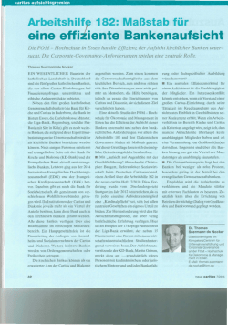 Maßstab für eine effiziente Bankenaufsicht