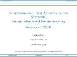 Literaturrecherche und Literaturverwaltung