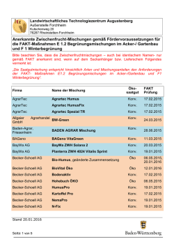 Zugelassene Zwischenfruchtmischungen f&uuml;r FAKT Ma&szlig;nahmen E