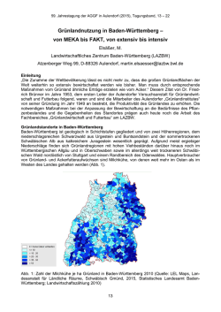 Gr&uuml;nlandnutzung in Baden-W&uuml;rttemberg &ndash; von MEKA bis FAKT, von