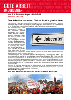 Jobcenter-Report Juni 2015 - Bielefeld/Paderborn
