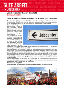 Jobcenter-Report Juni 2015 - Bielefeld/Paderborn