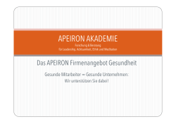 Das APEIRON Gesundheitsprogramm