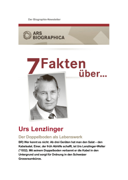 Urs Lenzlinger - Ars Biographica