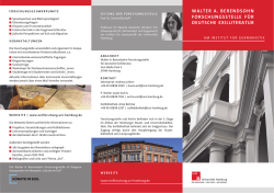 Informationsflyer der Forschungsstelle