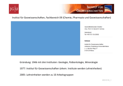 Gr&uuml;ndung: 1946 mit drei Instituten - am Institut f&uuml;r Geowissenschaften