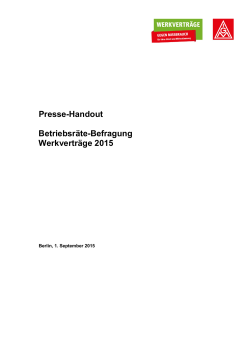 Presse-Handout Betriebsräte-Befragung Werkverträge 2015