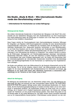 Informationen f&uuml;r Hochschulen zur ersten Befragung