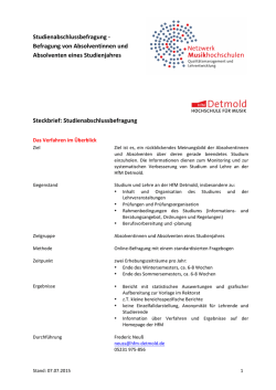 Studienabschlussbefragung -‐ Befragung von Absolventinnen und
