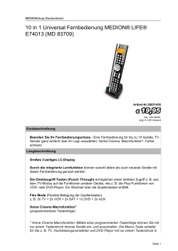 10 in 1 Universal Fernbedienung MEDION&reg; LIFE&reg; E74013 (MD