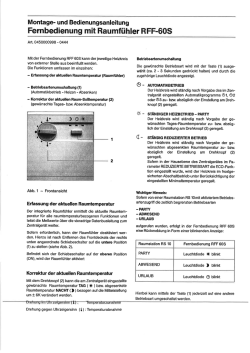 Fernbedienung mit Raumf&uuml;hler R FF-60S