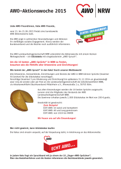 ECHT AWO... AWO-Aktionswoche 2015