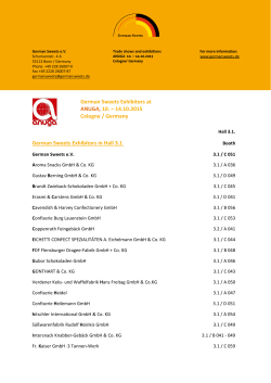 14.10.2015 Cologne / Germany German Sweets Exhibitors in Hall 3.1