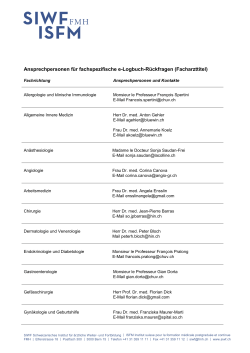 Liste der Ansprechpersonen Facharzttitel