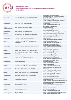 Liste der Mitglieder des AKGl - Medizinische Universität Innsbruck