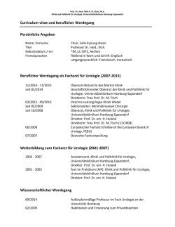Curriculum vitae und beruflicher Werdegang Persönliche