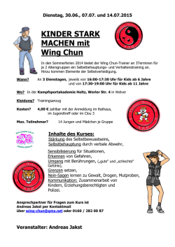 KINDER STARK MACHEN mit Wing Chun