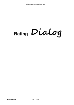 Rating Dialog - VR-Bank Werra