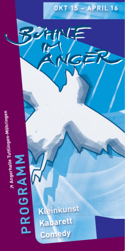 Programm B&uuml;hne im Anger 2015/16 zum
