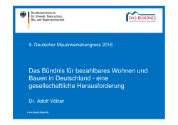 Das Bündnis für bezahlbares Wohnen und Bauen in Deutschland