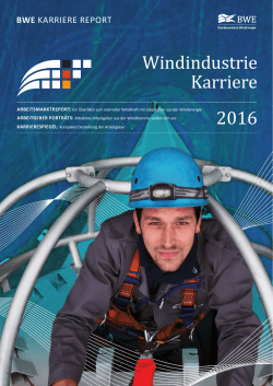 Windindustrie Karriere 2016 - Windindustrie in Deutschland