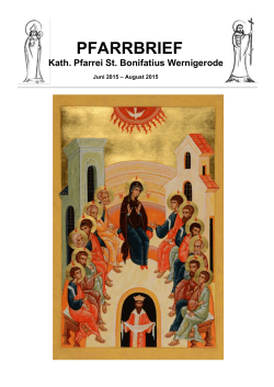 Pfarrbrief Nummer 03/2015 - Kath. Kirche Wernigerode