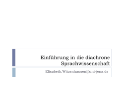 Einf&uuml;hrung in die diachrone Sprachwissenschaft