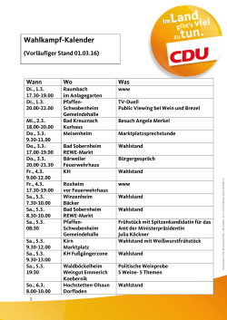 Wahlkampf-Kalender