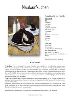 Maulwurfkuchen - Schokoladenkuchen mit Bananen und weisser