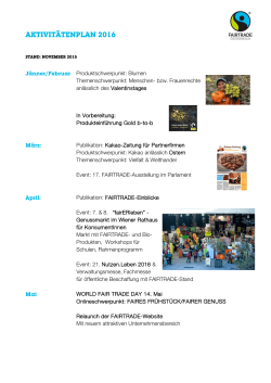 aktivitätenplan 2016 - Fairtrade Österreich