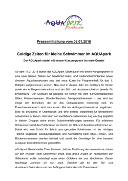 Goldige Zeiten f&uuml;r kleine Schwimmer im AQUApark