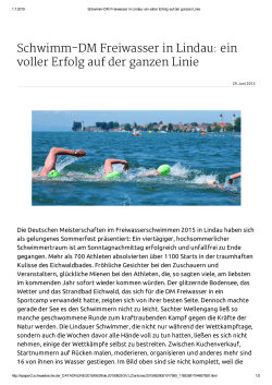Schwimm-DM Frei​was​ser in Lin​dau: ein vol​ler Er​folg auf der