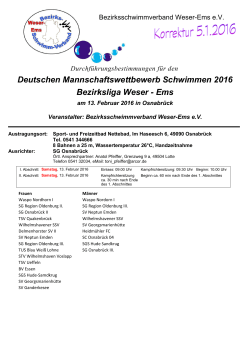 Deutschen Mannschaftswettbewerb Schwimmen 2016 Bezirksliga
