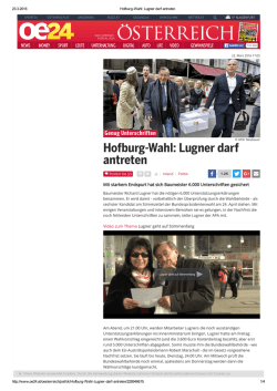 HofburgWahl: Lugner darf antreten
