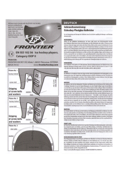 Frontier Hockey / Halbvisier Gebrauchsanweisung / GER