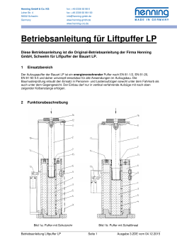 Betriebsanleitung für Liftpuffer LP