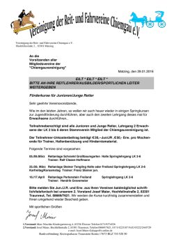 EILT * EILT * EILT * BITTE AN IHRE REITLEHRER/AUSBILDER