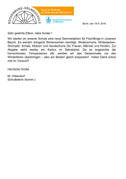 Sehr geehrte Eltern, liebe Kinder - Rothenburg