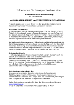 Infozettel zur ambulanten und vorzeitigen Entlassung