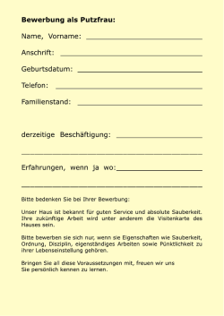 Bewerbung als Putzfrau