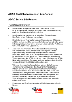 ADAC Qualifikationsrennen 24h-Rennen ADAC Zurich 24h