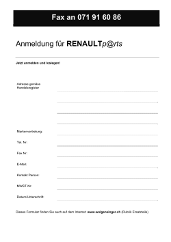 Fax an 071 91 60 86 Anmeldung für RENAULTp@rts