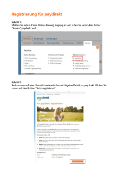 Registrierung für paydirekt