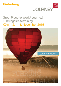 Great Place to Work&reg; Journey! F&uuml;hrungskr&auml;ftetraining 12.
