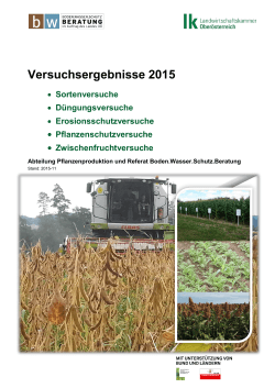 Versuchsergebnisse 2015 - Landwirtschaftskammer Oberösterreich