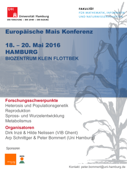 Europäische Mais Konferenz 18. – 20. Mai 2016 HAMBURG