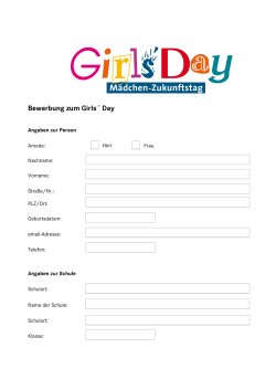 Bewerbung zum Girls&acute; Day
