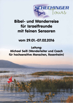 Bibel- und Wanderreise nach Israel 2016