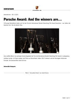 Porsche Award: And the winners are…